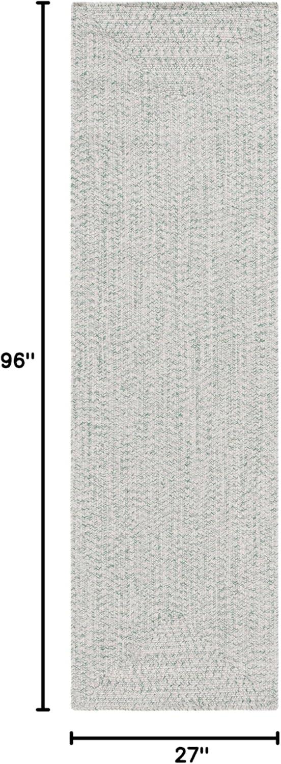 image:imageSAFAVIEH Washable Rug Outdoor Braided Collection 8 x 10 Grey amp Ivory Handmade amp Reversible NonShedding amp Easy to Clean Ideal for Patio Backyard Mudroom BRA201FIvoryGreen