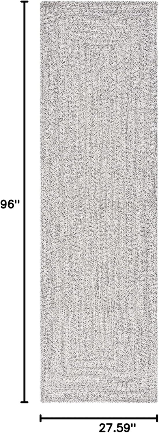 image:imageSAFAVIEH Washable Rug Outdoor Braided Collection 8 x 10 Grey amp Ivory Handmade amp Reversible NonShedding amp Easy to Clean Ideal for Patio Backyard Mudroom BRA201FGreyIvory