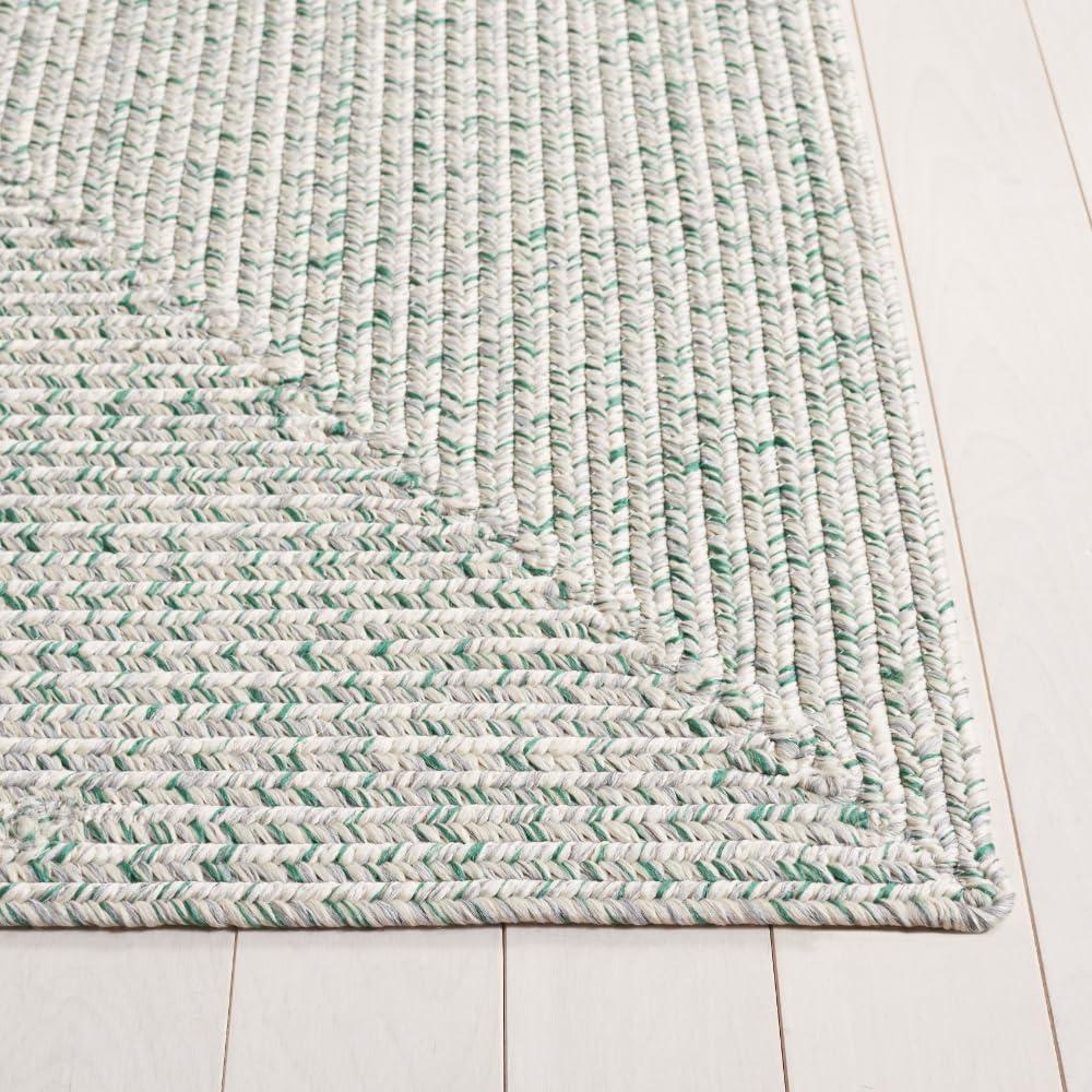 image:imageSAFAVIEH Washable Rug Outdoor Braided Collection 8 x 10 Grey amp Ivory Handmade amp Reversible NonShedding amp Easy to Clean Ideal for Patio Backyard Mudroom BRA201FIvoryGreen