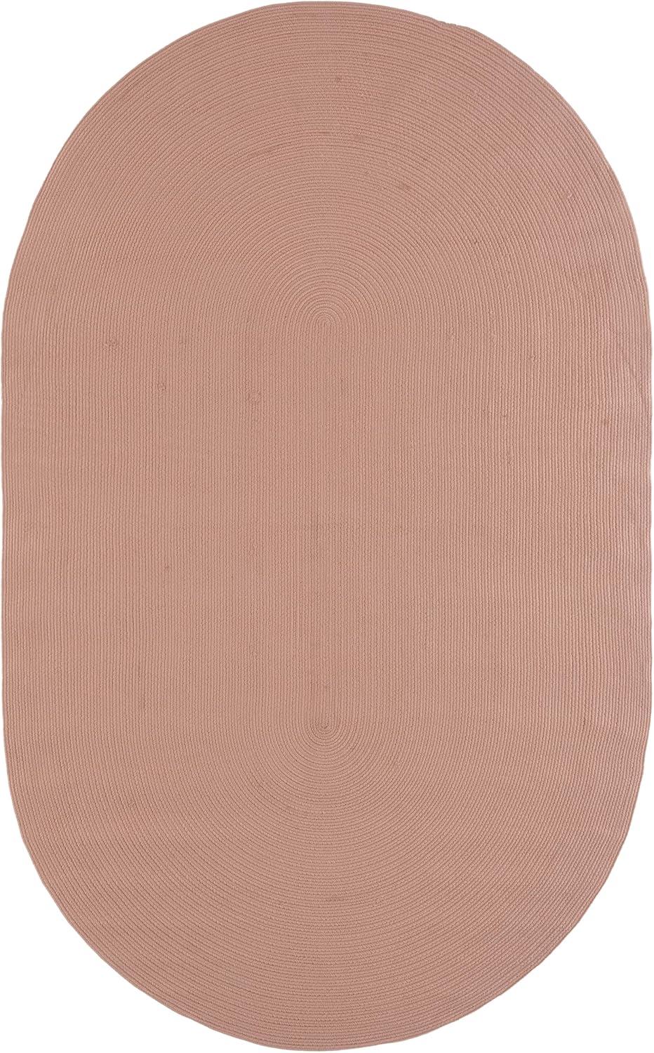 image:imageSAFAVIEH Washable Rug Outdoor Braided Collection 8 x 10 Grey amp Ivory Handmade amp Reversible NonShedding amp Easy to Clean Ideal for Patio Backyard Mudroom BRA201FPeach