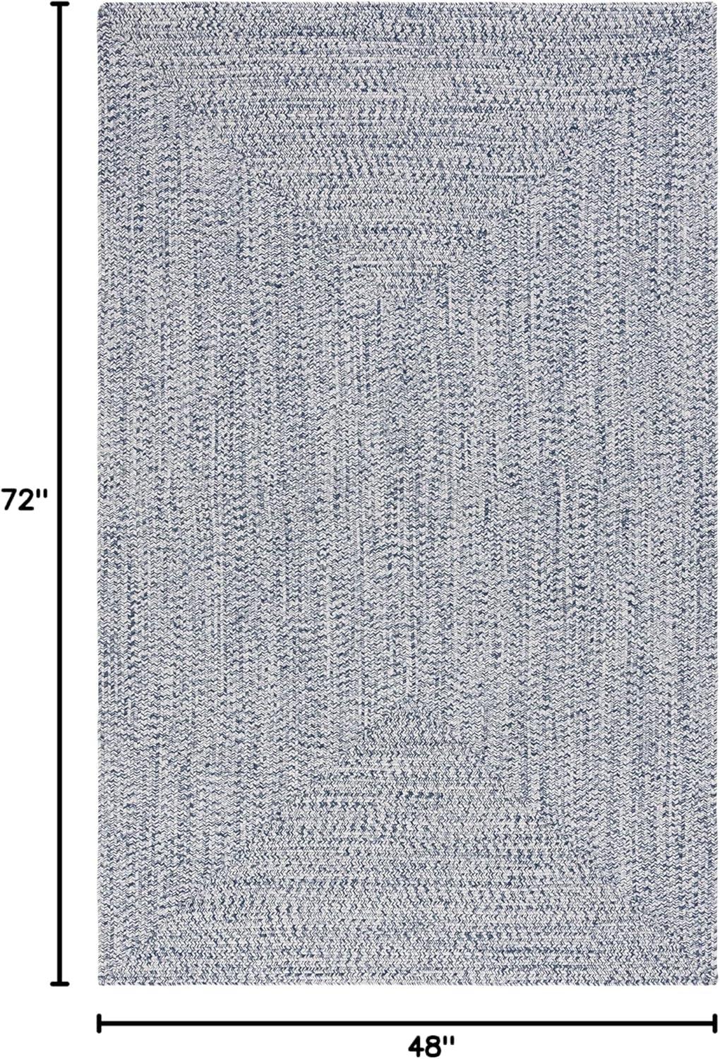image:imageSAFAVIEH Washable Rug Outdoor Braided Collection 8 x 10 Grey amp Ivory Handmade amp Reversible NonShedding amp Easy to Clean Ideal for Patio Backyard Mudroom BRA201FDark BlueIvory