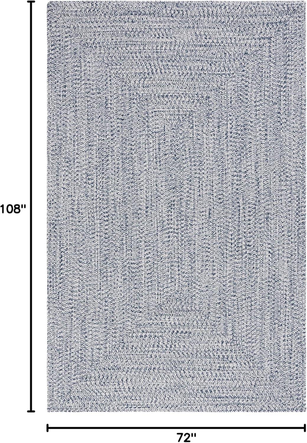 image:imageSAFAVIEH Washable Rug Outdoor Braided Collection 8 x 10 Grey amp Ivory Handmade amp Reversible NonShedding amp Easy to Clean Ideal for Patio Backyard Mudroom BRA201FDark BlueIvory