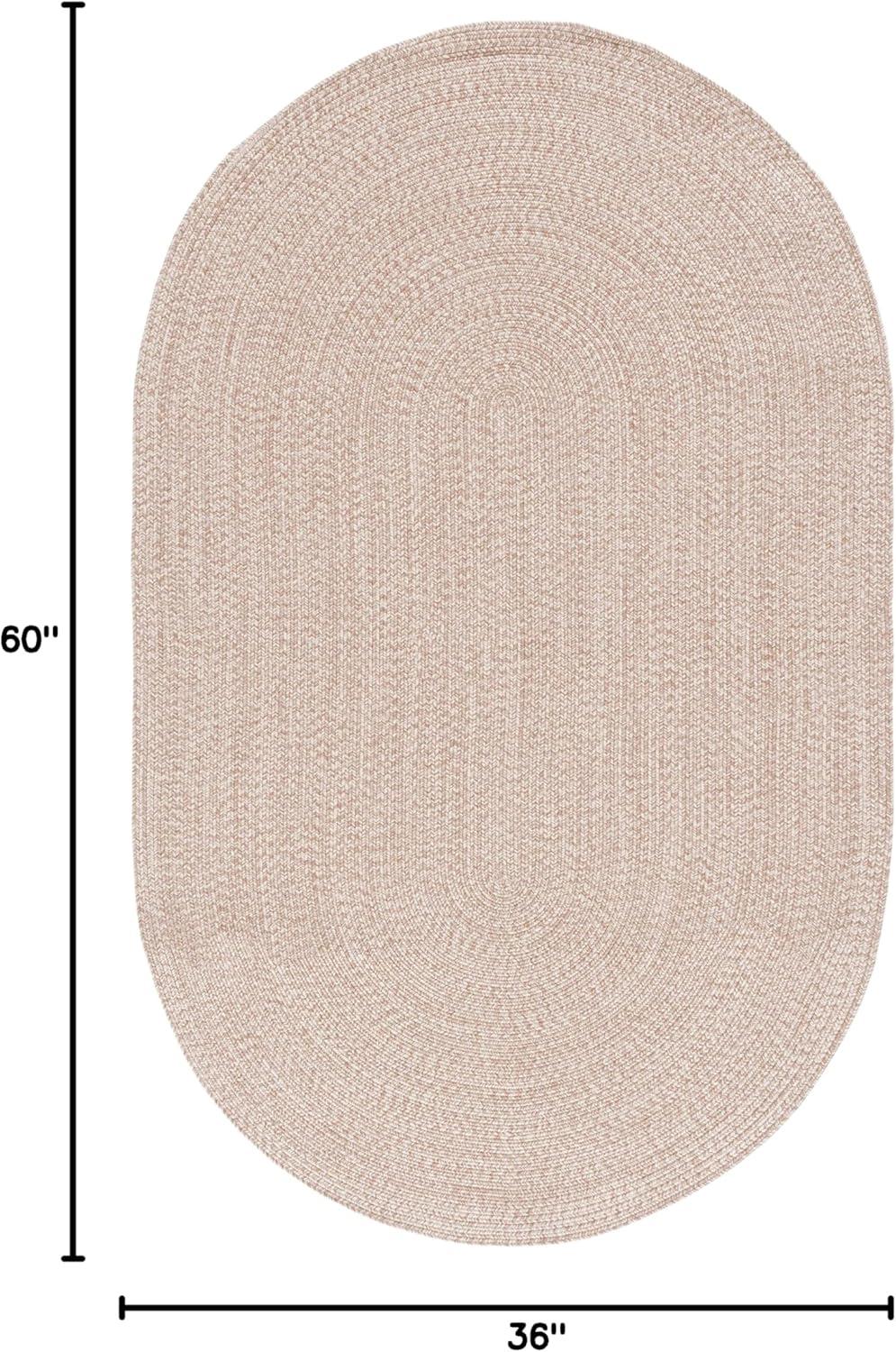 image:imageSAFAVIEH Washable Rug Outdoor Braided Collection 8 x 10 Grey amp Ivory Handmade amp Reversible NonShedding amp Easy to Clean Ideal for Patio Backyard Mudroom BRA201FNatural