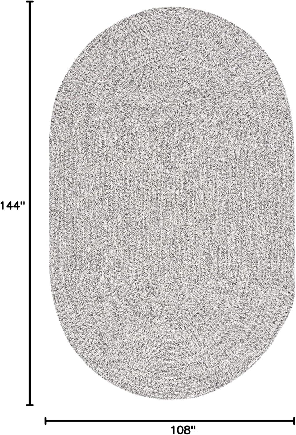 image:imageSAFAVIEH Washable Rug Outdoor Braided Collection 8 x 10 Grey amp Ivory Handmade amp Reversible NonShedding amp Easy to Clean Ideal for Patio Backyard Mudroom BRA201FGreyIvory