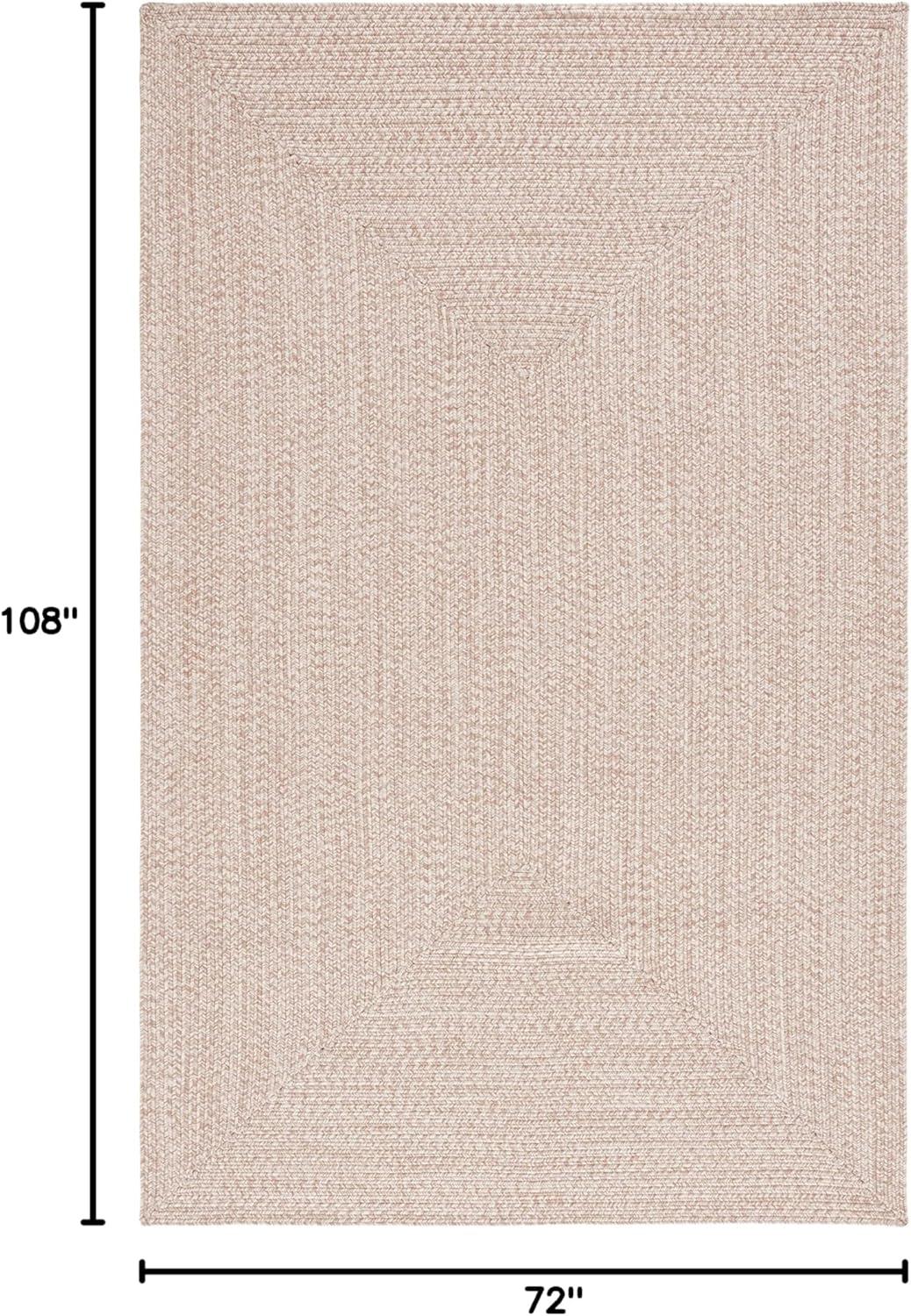 image:imageSAFAVIEH Washable Rug Outdoor Braided Collection 8 x 10 Grey amp Ivory Handmade amp Reversible NonShedding amp Easy to Clean Ideal for Patio Backyard Mudroom BRA201FNatural