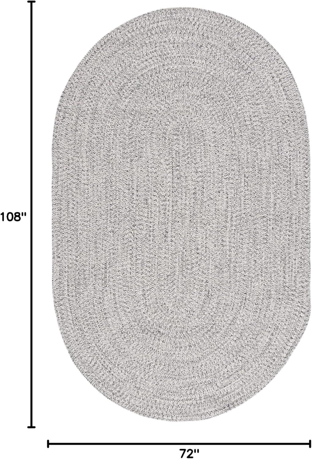 image:imageSAFAVIEH Washable Rug Outdoor Braided Collection 8 x 10 Grey amp Ivory Handmade amp Reversible NonShedding amp Easy to Clean Ideal for Patio Backyard Mudroom BRA201FGreyIvory