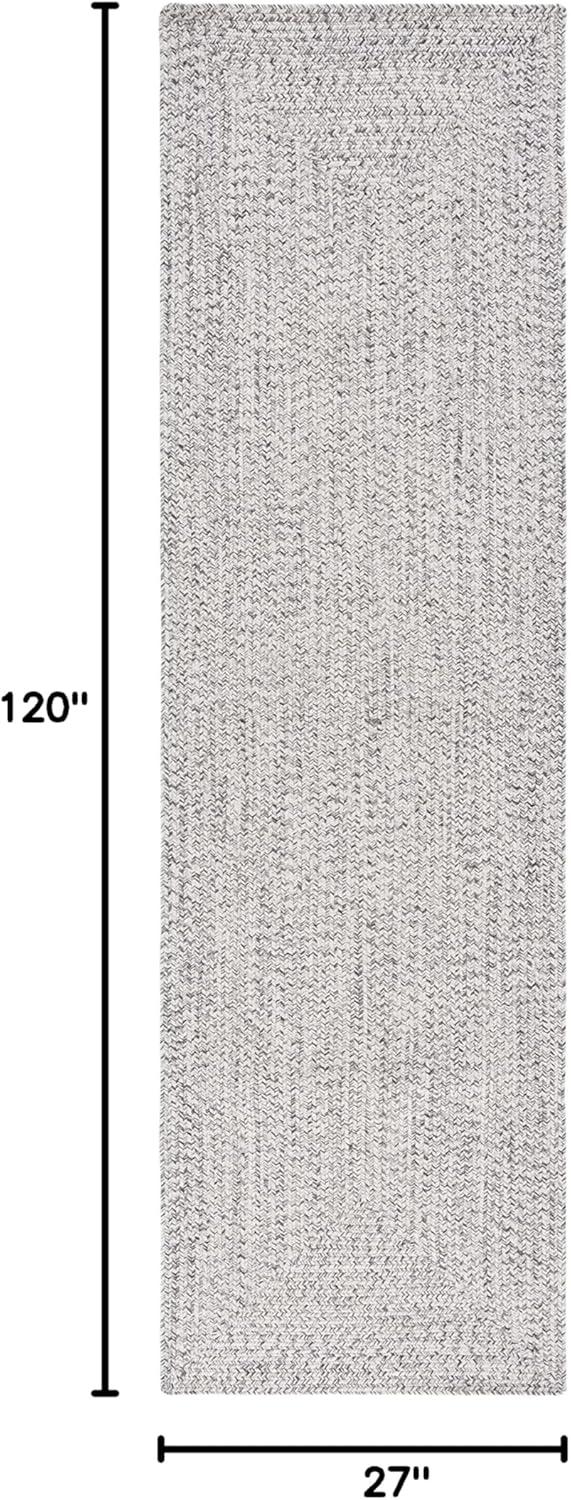 image:imageSAFAVIEH Washable Rug Outdoor Braided Collection 8 x 10 Grey amp Ivory Handmade amp Reversible NonShedding amp Easy to Clean Ideal for Patio Backyard Mudroom BRA201FGreyIvory