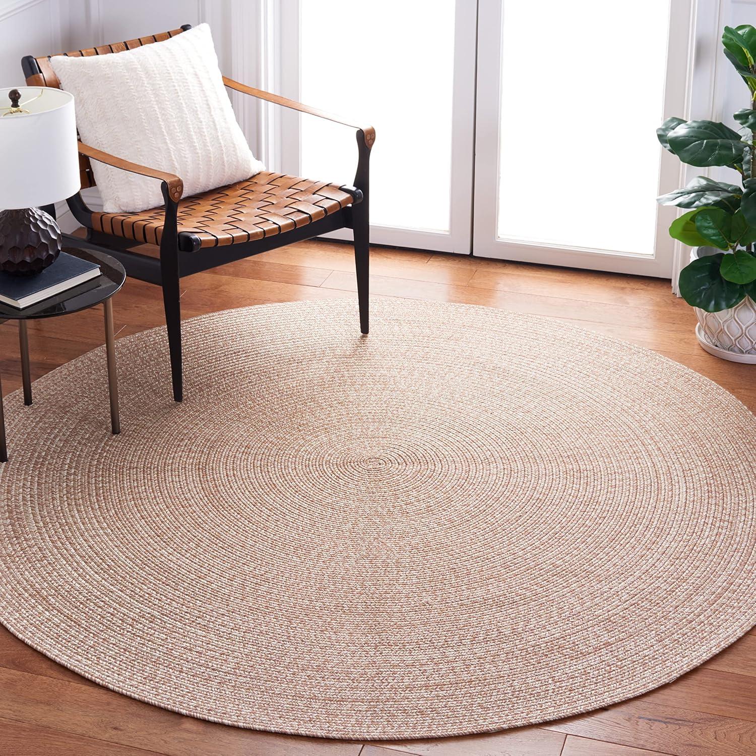 image:imageSAFAVIEH Washable Rug Outdoor Braided Collection 8 x 10 Grey amp Ivory Handmade amp Reversible NonShedding amp Easy to Clean Ideal for Patio Backyard Mudroom BRA201FNatural