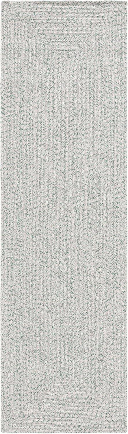image:imageSAFAVIEH Washable Rug Outdoor Braided Collection 8 x 10 Grey amp Ivory Handmade amp Reversible NonShedding amp Easy to Clean Ideal for Patio Backyard Mudroom BRA201FIvoryGreen