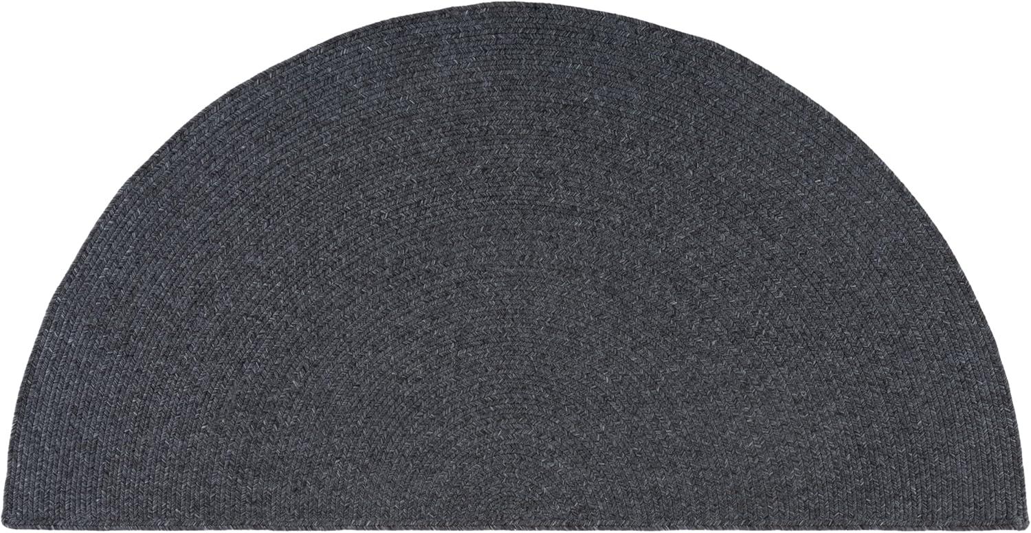 image:imageSAFAVIEH Washable Rug Outdoor Braided Collection 8 x 10 Grey amp Ivory Handmade amp Reversible NonShedding amp Easy to Clean Ideal for Patio Backyard Mudroom BRA201FBlack