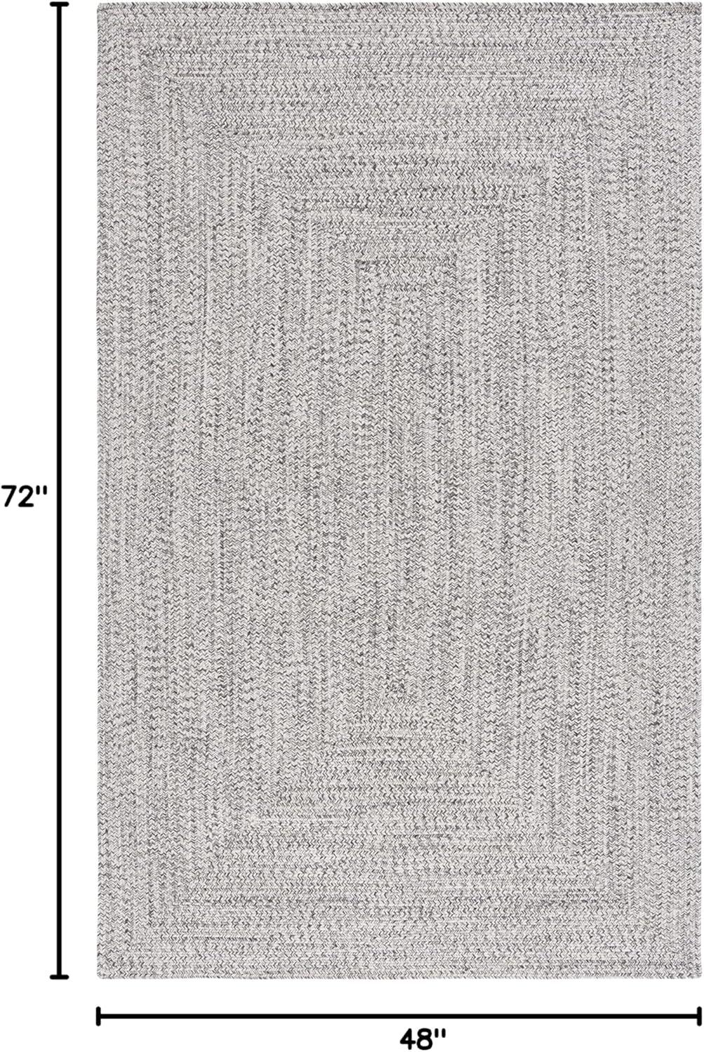 image:imageSAFAVIEH Washable Rug Outdoor Braided Collection 8 x 10 Grey amp Ivory Handmade amp Reversible NonShedding amp Easy to Clean Ideal for Patio Backyard Mudroom BRA201FGreyIvory