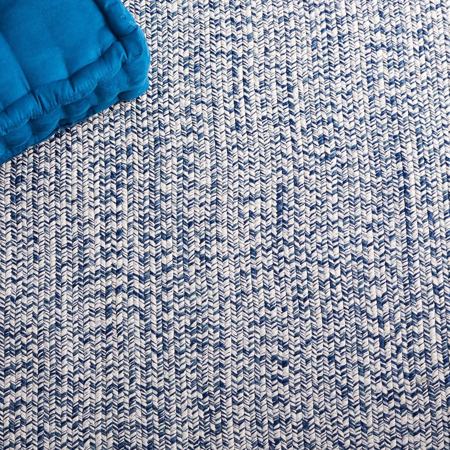 image:imageSAFAVIEH Washable Rug Outdoor Braided Collection 8 x 10 Grey amp Ivory Handmade amp Reversible NonShedding amp Easy to Clean Ideal for Patio Backyard Mudroom BRA201FDark BlueIvory