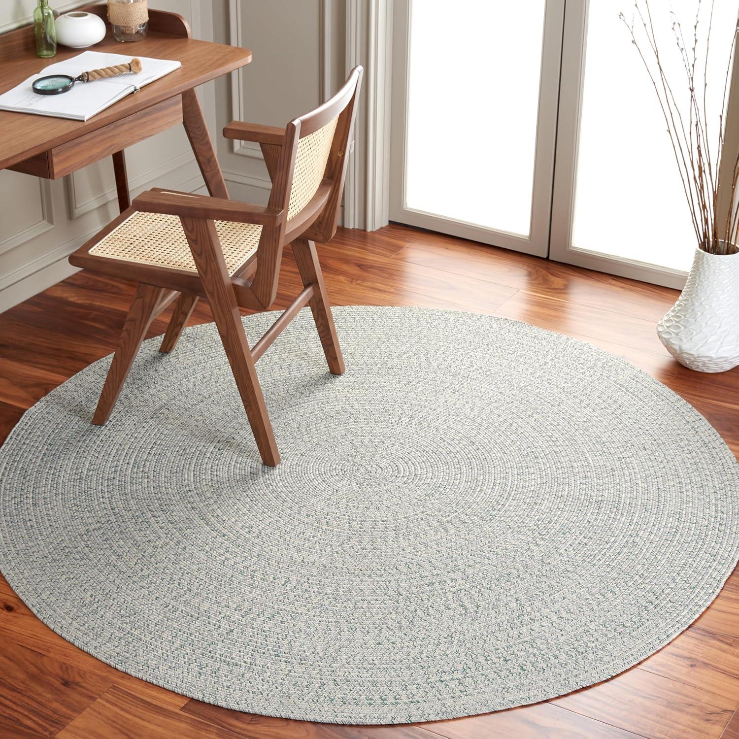 image:imageSAFAVIEH Washable Rug Outdoor Braided Collection 8 x 10 Grey amp Ivory Handmade amp Reversible NonShedding amp Easy to Clean Ideal for Patio Backyard Mudroom BRA201FIvoryGreen