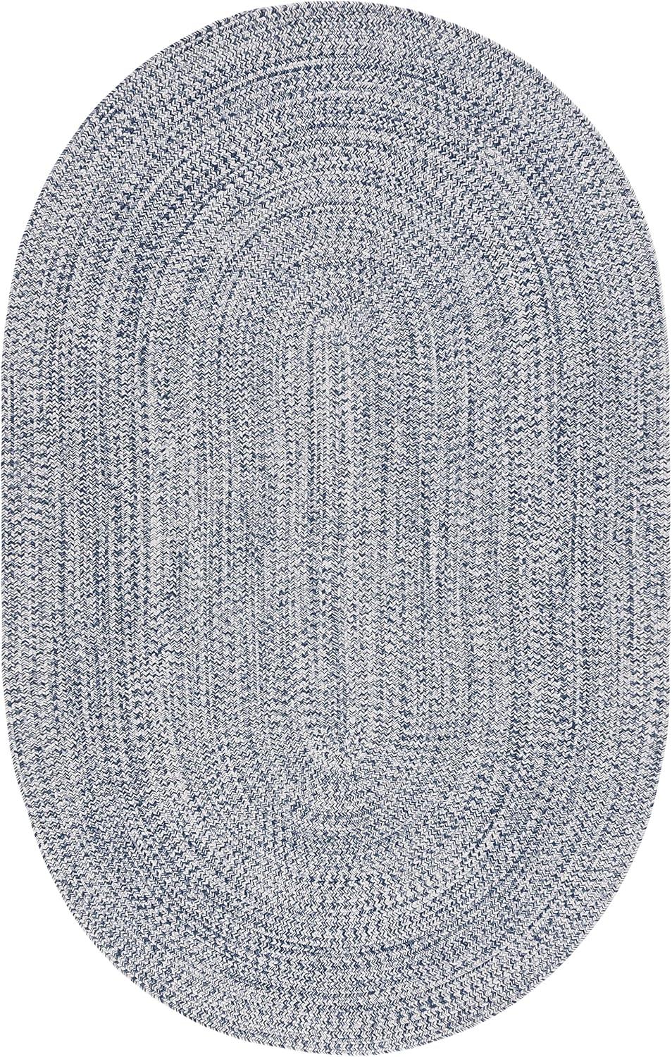 image:imageSAFAVIEH Washable Rug Outdoor Braided Collection 8 x 10 Grey amp Ivory Handmade amp Reversible NonShedding amp Easy to Clean Ideal for Patio Backyard Mudroom BRA201FDark BlueIvory