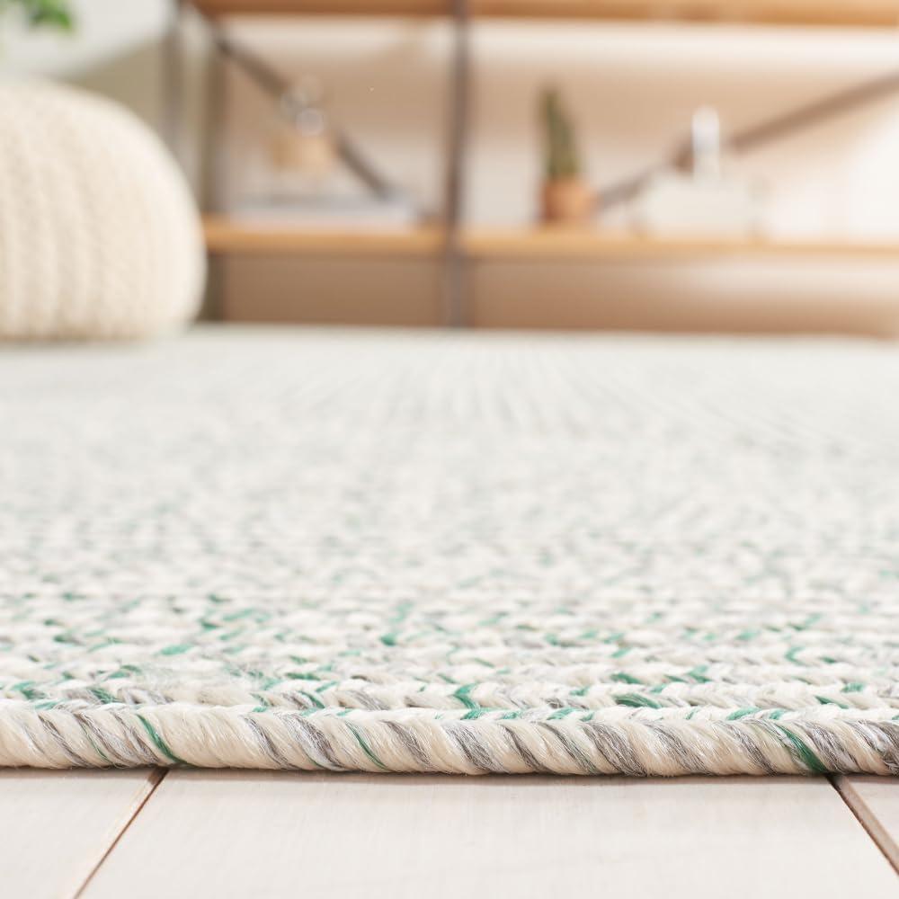image:imageSAFAVIEH Washable Rug Outdoor Braided Collection 8 x 10 Grey amp Ivory Handmade amp Reversible NonShedding amp Easy to Clean Ideal for Patio Backyard Mudroom BRA201FIvoryGreen