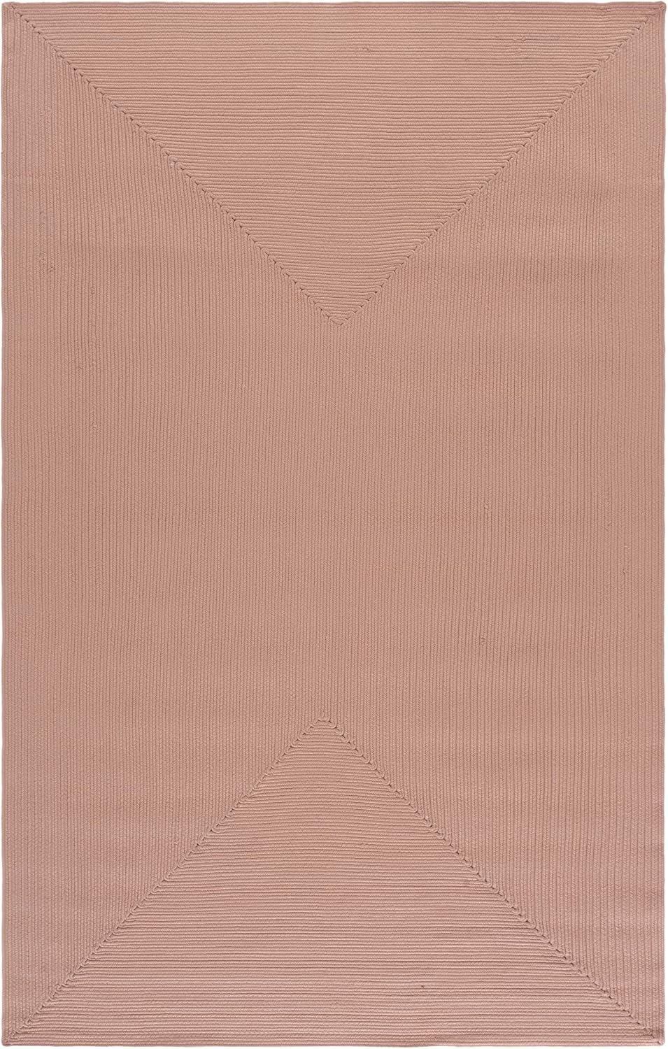 image:imageSAFAVIEH Washable Rug Outdoor Braided Collection 8 x 10 Grey amp Ivory Handmade amp Reversible NonShedding amp Easy to Clean Ideal for Patio Backyard Mudroom BRA201FPeach