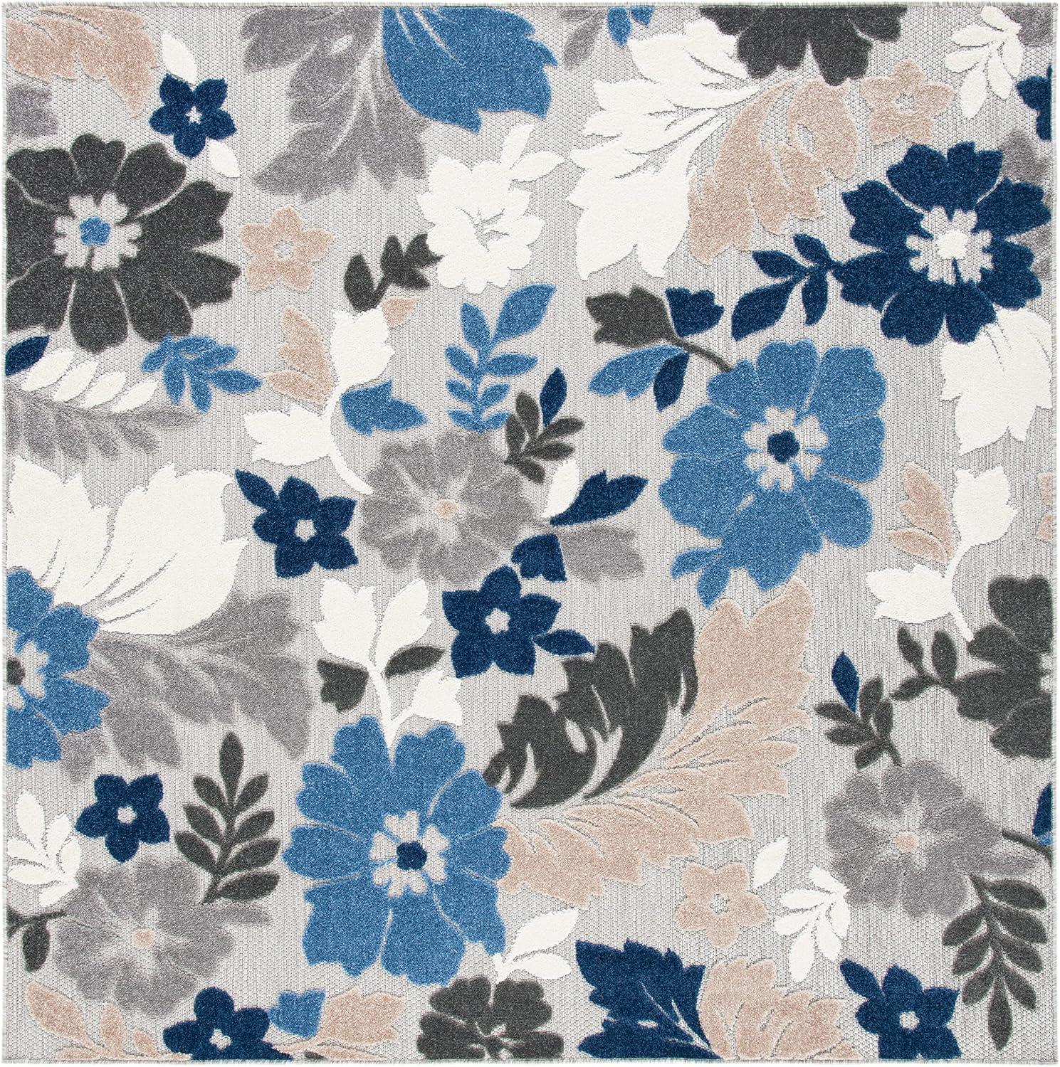 image:imageSAFAVIEH Washable Rug Outdoor Cabana Collection 45 x 65 Ivory amp Orange NonShedding amp Easy to Clean Ideal for Patio Backyard Mudroom CBN308AGreyBlue