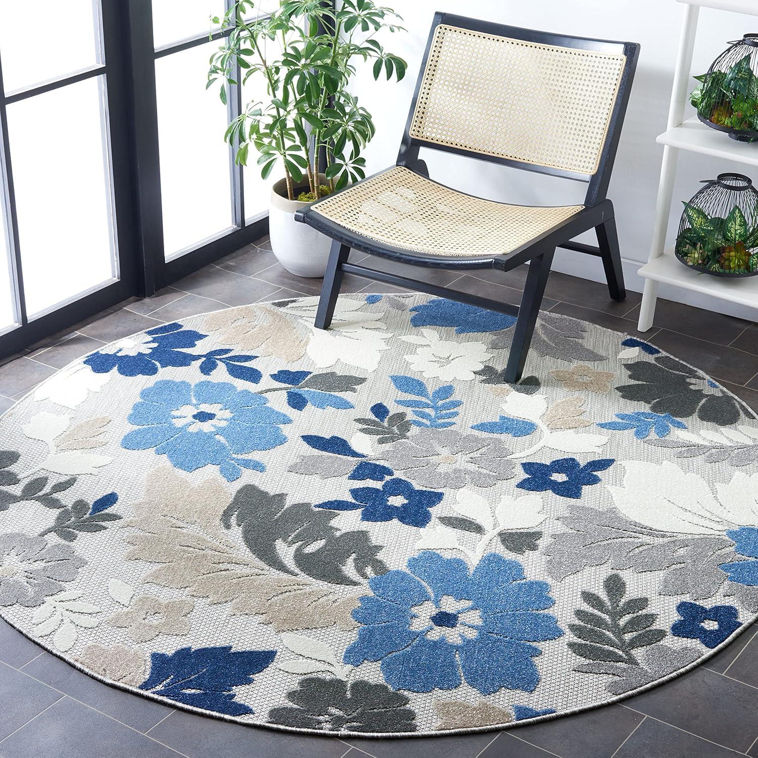image:imageSAFAVIEH Washable Rug Outdoor Cabana Collection 45 x 65 Ivory amp Orange NonShedding amp Easy to Clean Ideal for Patio Backyard Mudroom CBN308AGreyBlue