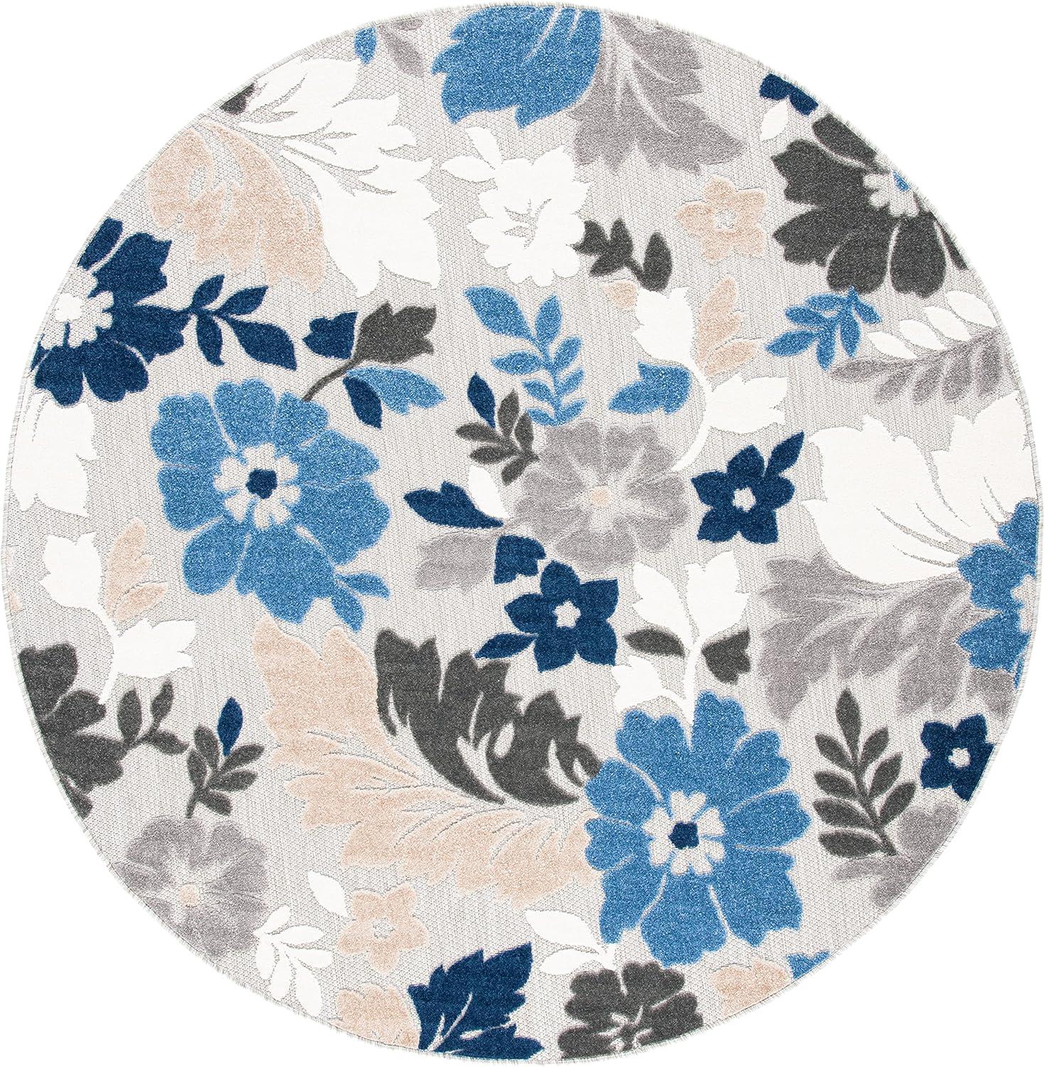 image:imageSAFAVIEH Washable Rug Outdoor Cabana Collection 45 x 65 Ivory amp Orange NonShedding amp Easy to Clean Ideal for Patio Backyard Mudroom CBN308AGreyBlue
