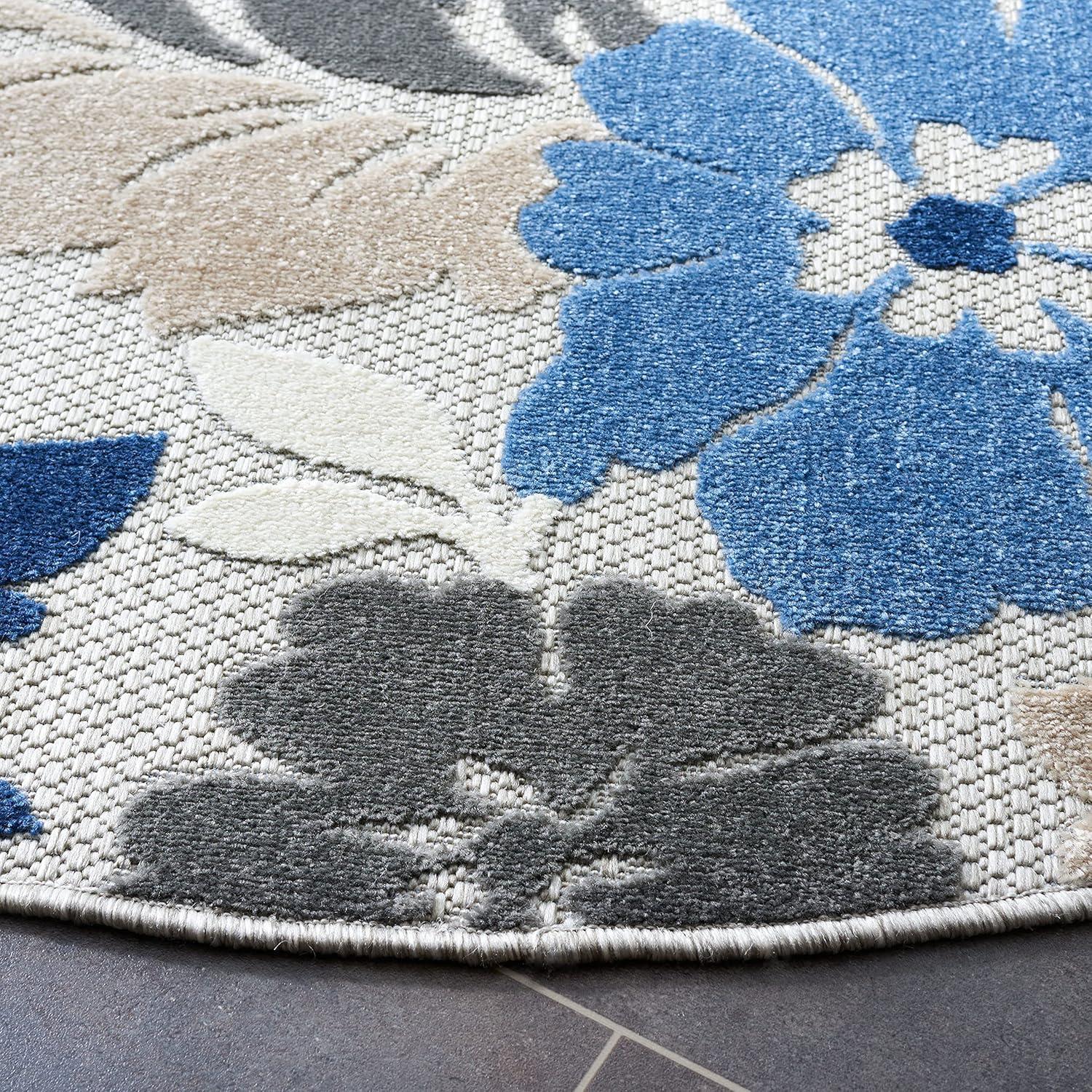image:imageSAFAVIEH Washable Rug Outdoor Cabana Collection 45 x 65 Ivory amp Orange NonShedding amp Easy to Clean Ideal for Patio Backyard Mudroom CBN308AGreyBlue