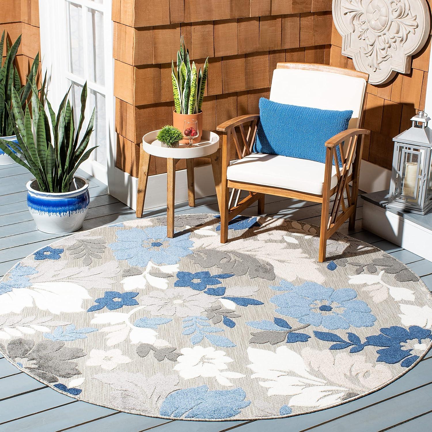 image:imageSAFAVIEH Washable Rug Outdoor Cabana Collection 45 x 65 Ivory amp Orange NonShedding amp Easy to Clean Ideal for Patio Backyard Mudroom CBN308AGreyBlue