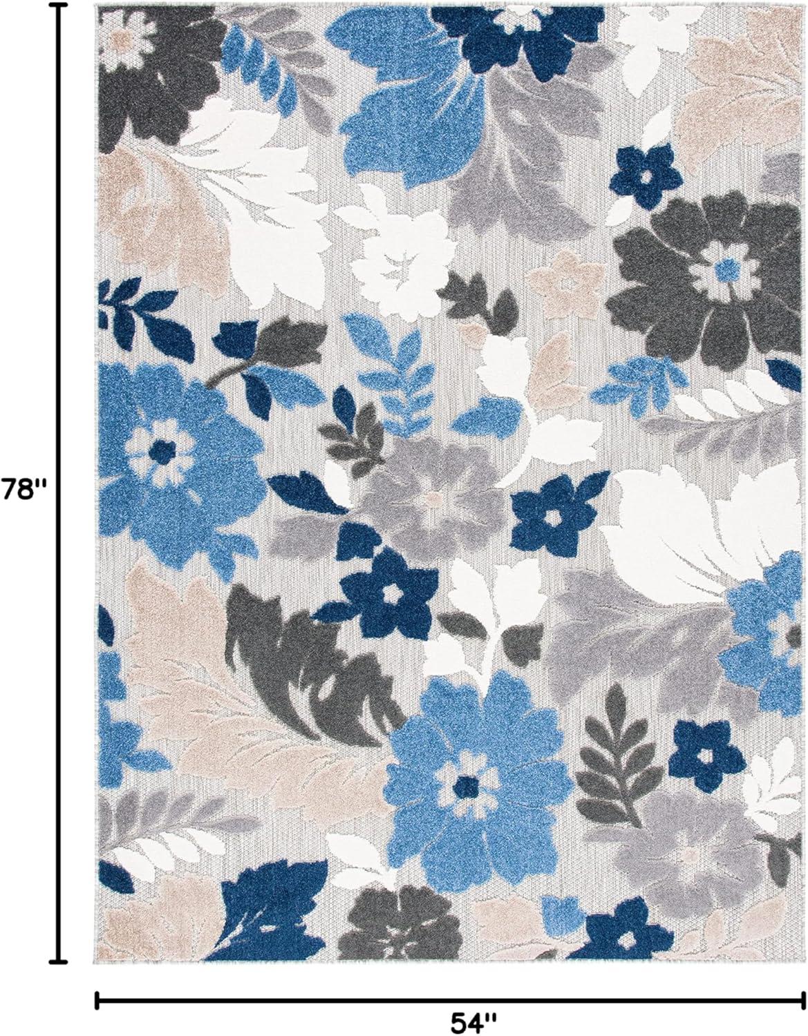 image:imageSAFAVIEH Washable Rug Outdoor Cabana Collection 45 x 65 Ivory amp Orange NonShedding amp Easy to Clean Ideal for Patio Backyard Mudroom CBN308AGreyBlue