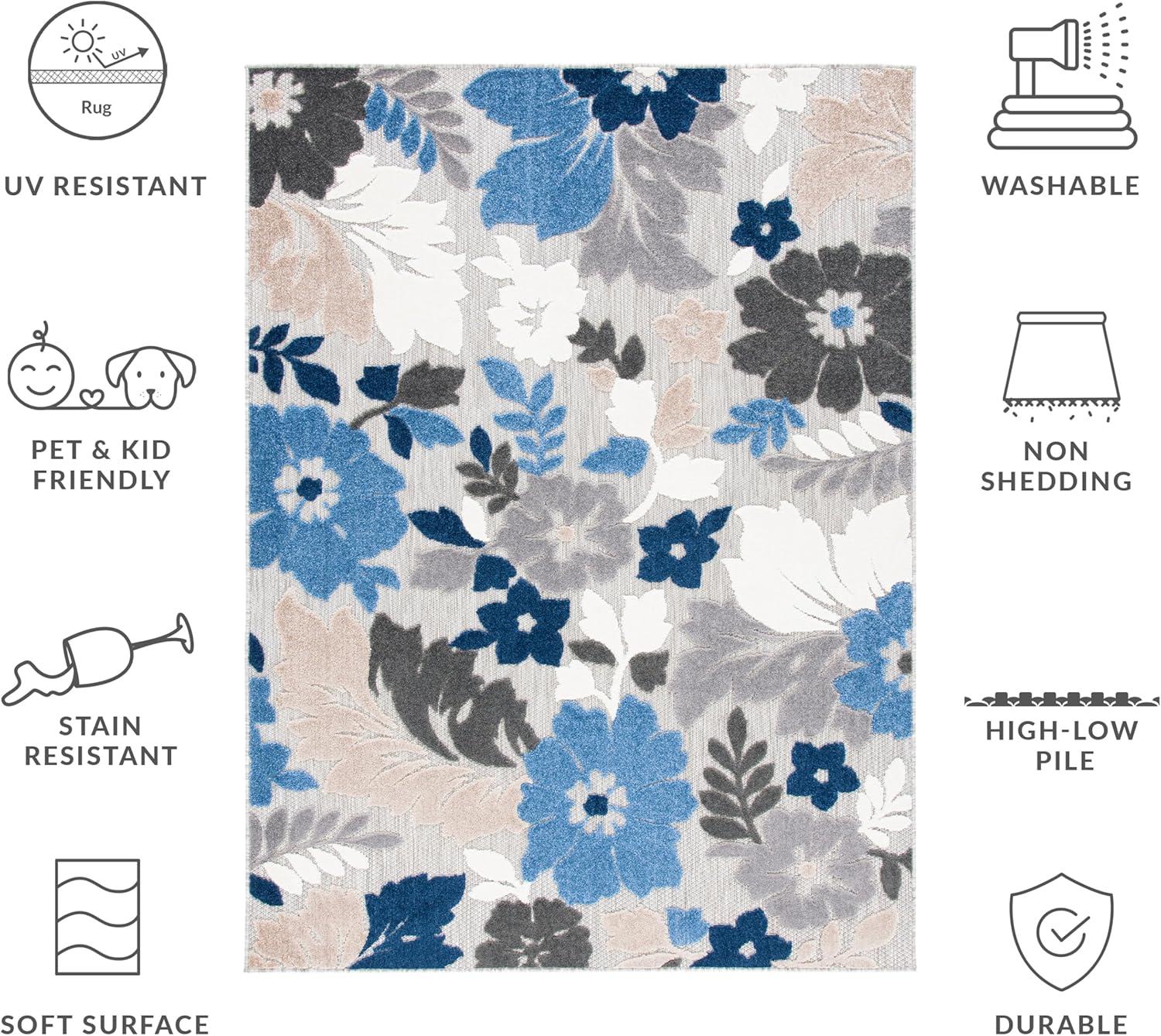 image:imageSAFAVIEH Washable Rug Outdoor Cabana Collection 45 x 65 Ivory amp Orange NonShedding amp Easy to Clean Ideal for Patio Backyard Mudroom CBN308AGreyBlue