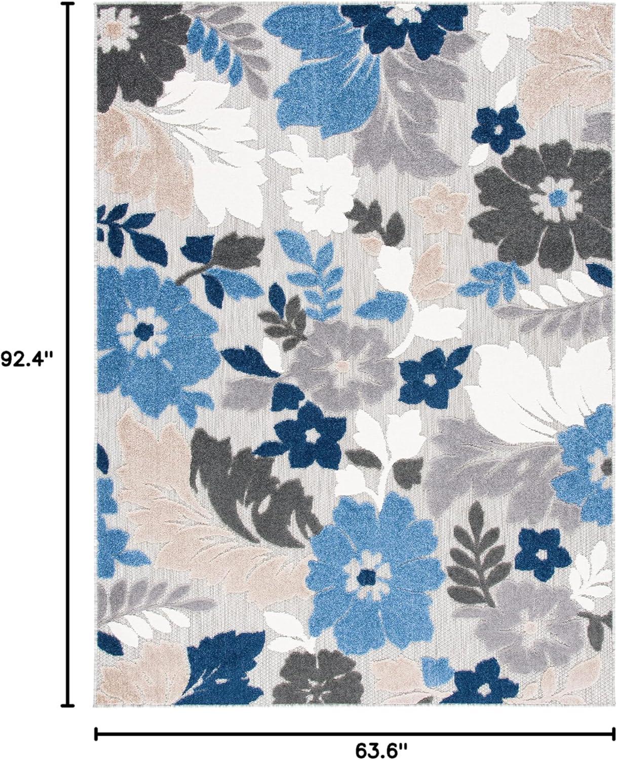 image:imageSAFAVIEH Washable Rug Outdoor Cabana Collection 45 x 65 Ivory amp Orange NonShedding amp Easy to Clean Ideal for Patio Backyard Mudroom CBN308AGreyBlue