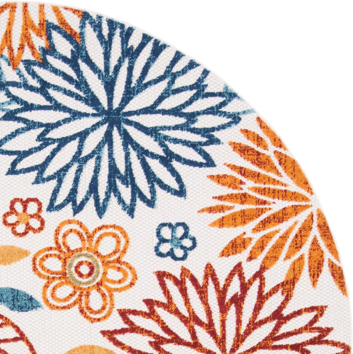 image:imageSAFAVIEH Washable Rug Outdoor Cabana Collection 67 Square Cream amp Red NonShedding amp Easy to Clean Ideal for Patio Backyard Mudroom CBN833ACremeRed