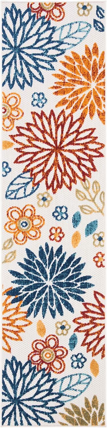 image:imageSAFAVIEH Washable Rug Outdoor Cabana Collection 67 Square Cream amp Red NonShedding amp Easy to Clean Ideal for Patio Backyard Mudroom CBN833ACremeRed