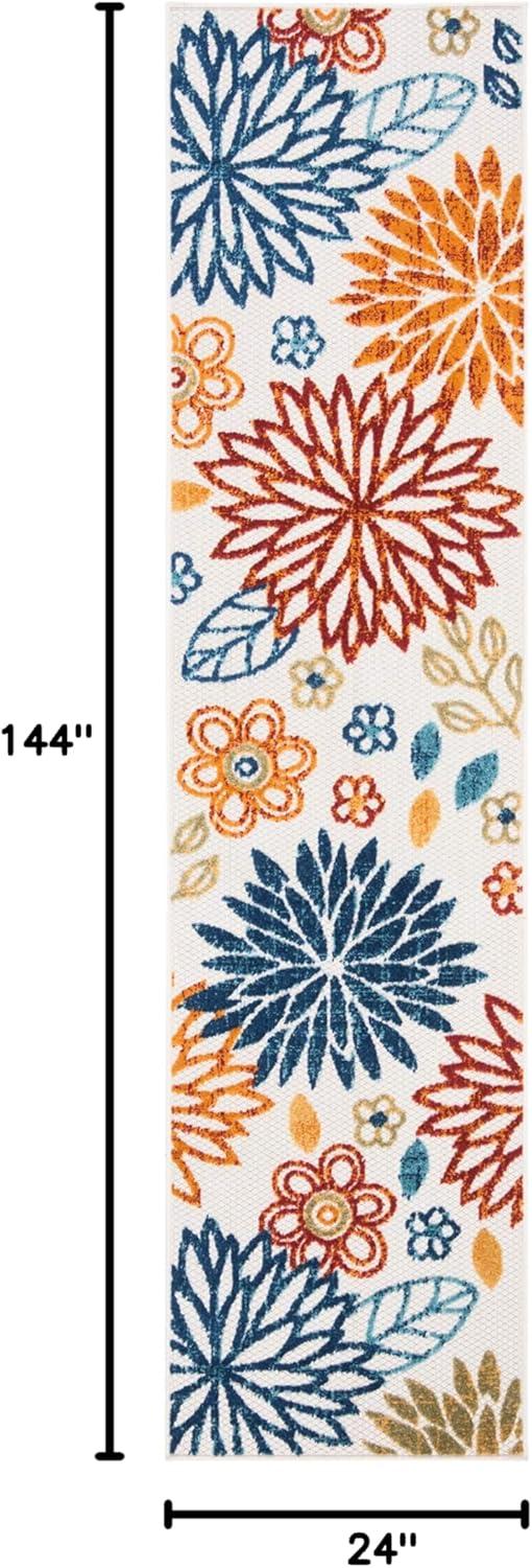 image:imageSAFAVIEH Washable Rug Outdoor Cabana Collection 67 Square Cream amp Red NonShedding amp Easy to Clean Ideal for Patio Backyard Mudroom CBN833ACremeRed