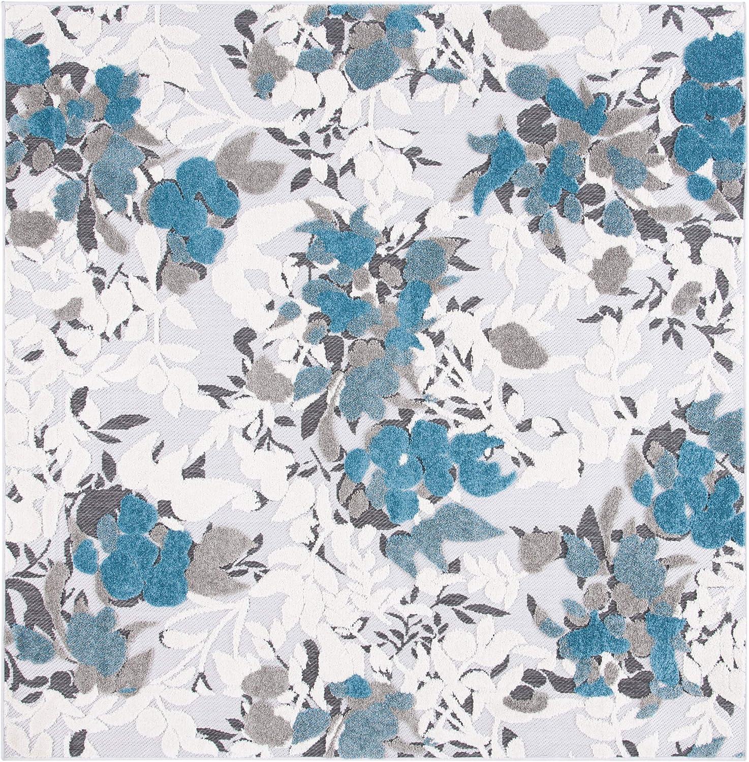 image:imageSAFAVIEH Washable Rug Outdoor Cabana Collection 8 x 10 Beige amp Blue NonShedding amp Easy to Clean Ideal for Patio Backyard Mudroom CBN674BBeigeBlue