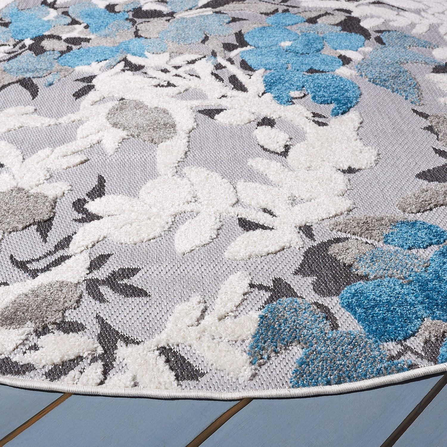 image:imageSAFAVIEH Washable Rug Outdoor Cabana Collection 8 x 10 Beige amp Blue NonShedding amp Easy to Clean Ideal for Patio Backyard Mudroom CBN674BBeigeBlue