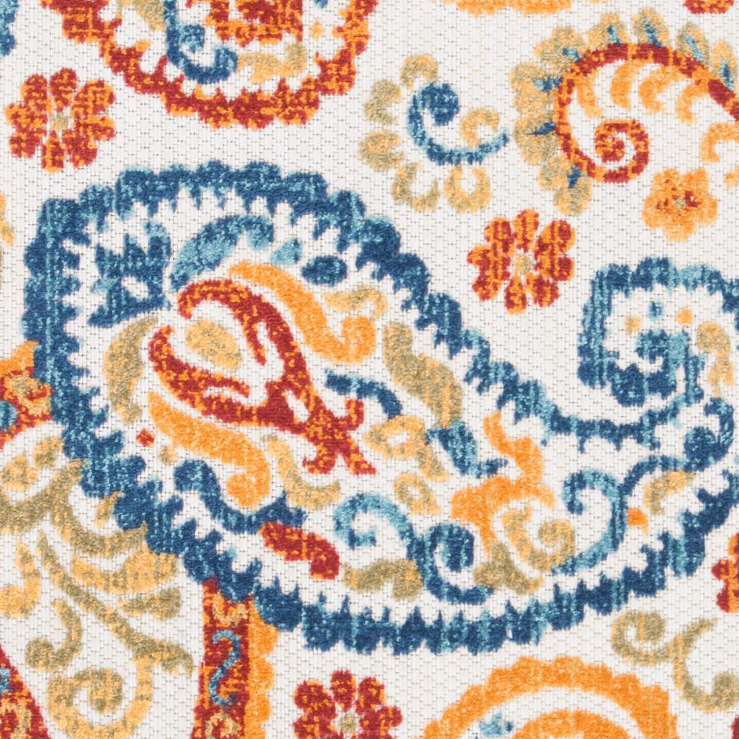 image:imageSAFAVIEH Washable Rug Outdoor Cabana Collection 8 x 10 Cream amp Navy NonShedding amp Easy to Clean Ideal for Patio Backyard Mudroom CBN887ACreamNavy