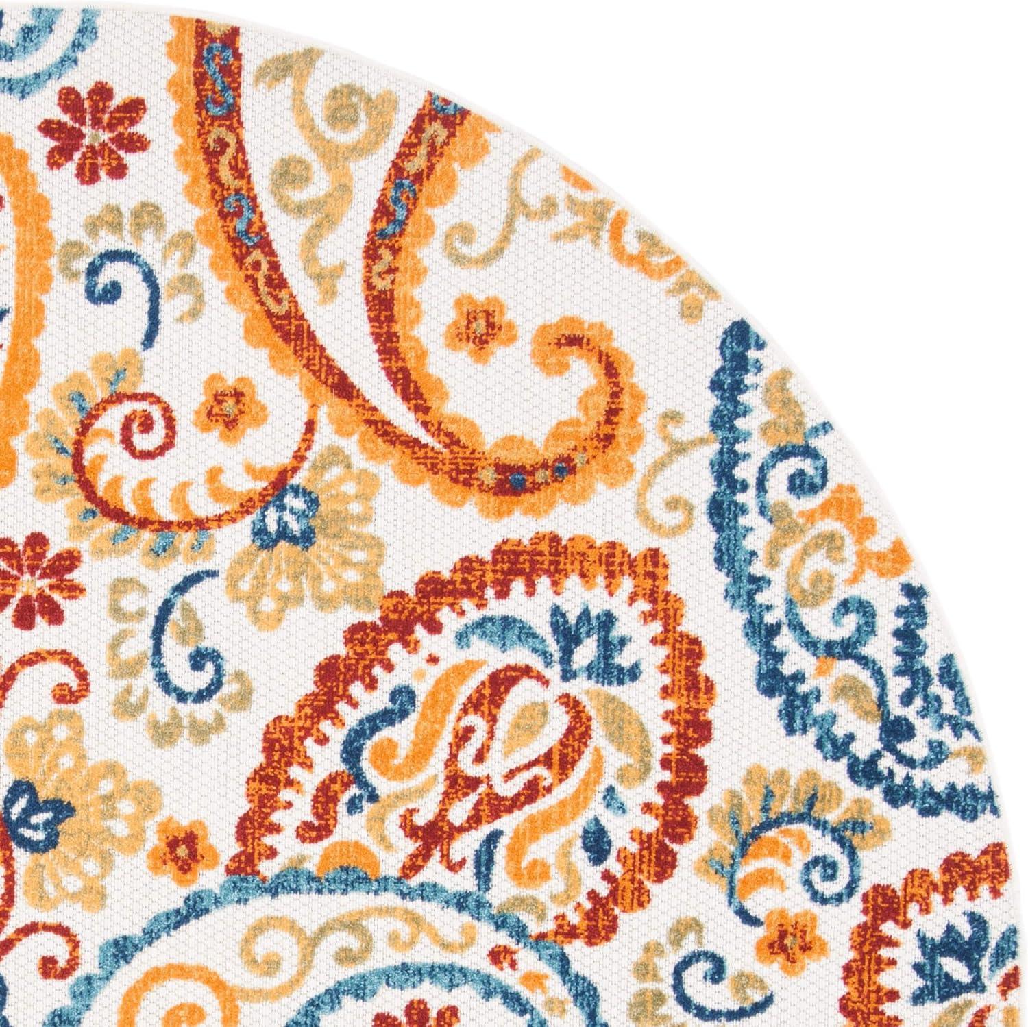 image:imageSAFAVIEH Washable Rug Outdoor Cabana Collection 8 x 10 Cream amp Navy NonShedding amp Easy to Clean Ideal for Patio Backyard Mudroom CBN887ACreamNavy