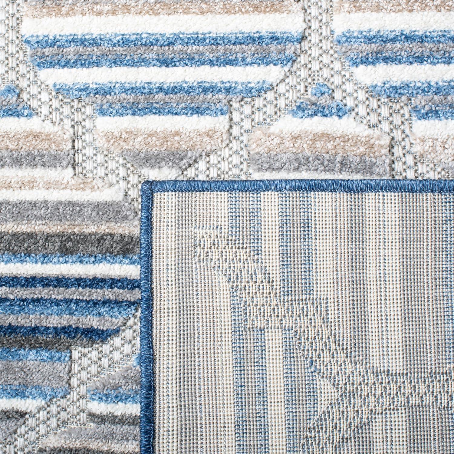 image:imageSAFAVIEH Washable Rug Outdoor Cabana Collection 8 x 10 Grey amp Ivory NonShedding amp Easy to Clean Ideal for Patio Backyard Mudroom CBN333FBlueGrey