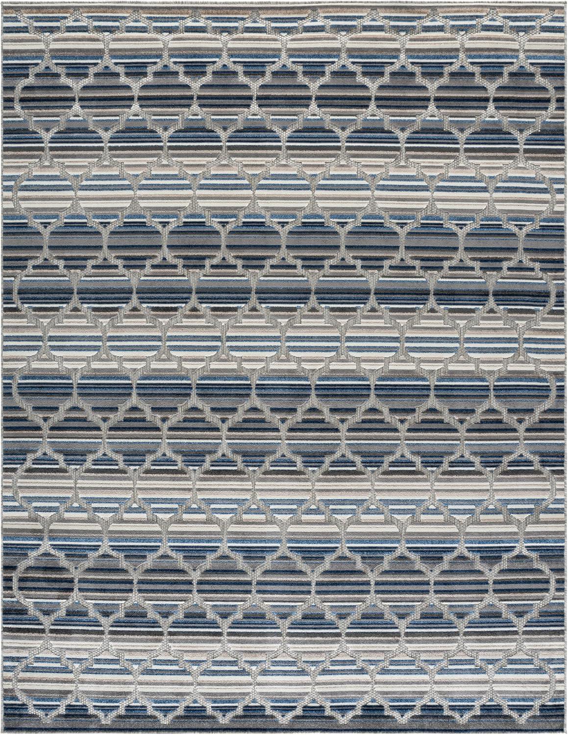 image:imageSAFAVIEH Washable Rug Outdoor Cabana Collection 8 x 10 Grey amp Ivory NonShedding amp Easy to Clean Ideal for Patio Backyard Mudroom CBN333FBlueGrey