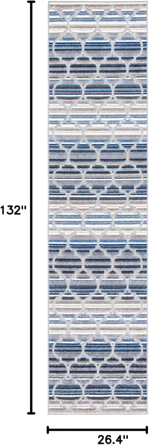 image:imageSAFAVIEH Washable Rug Outdoor Cabana Collection 8 x 10 Grey amp Ivory NonShedding amp Easy to Clean Ideal for Patio Backyard Mudroom CBN333FBlueGrey
