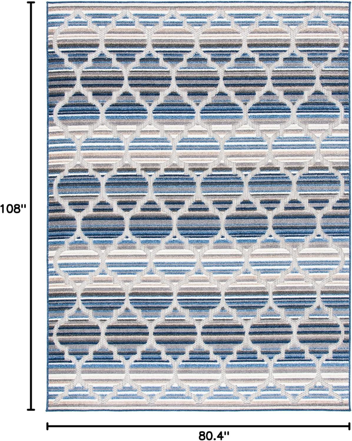 image:imageSAFAVIEH Washable Rug Outdoor Cabana Collection 8 x 10 Grey amp Ivory NonShedding amp Easy to Clean Ideal for Patio Backyard Mudroom CBN333FBlueGrey