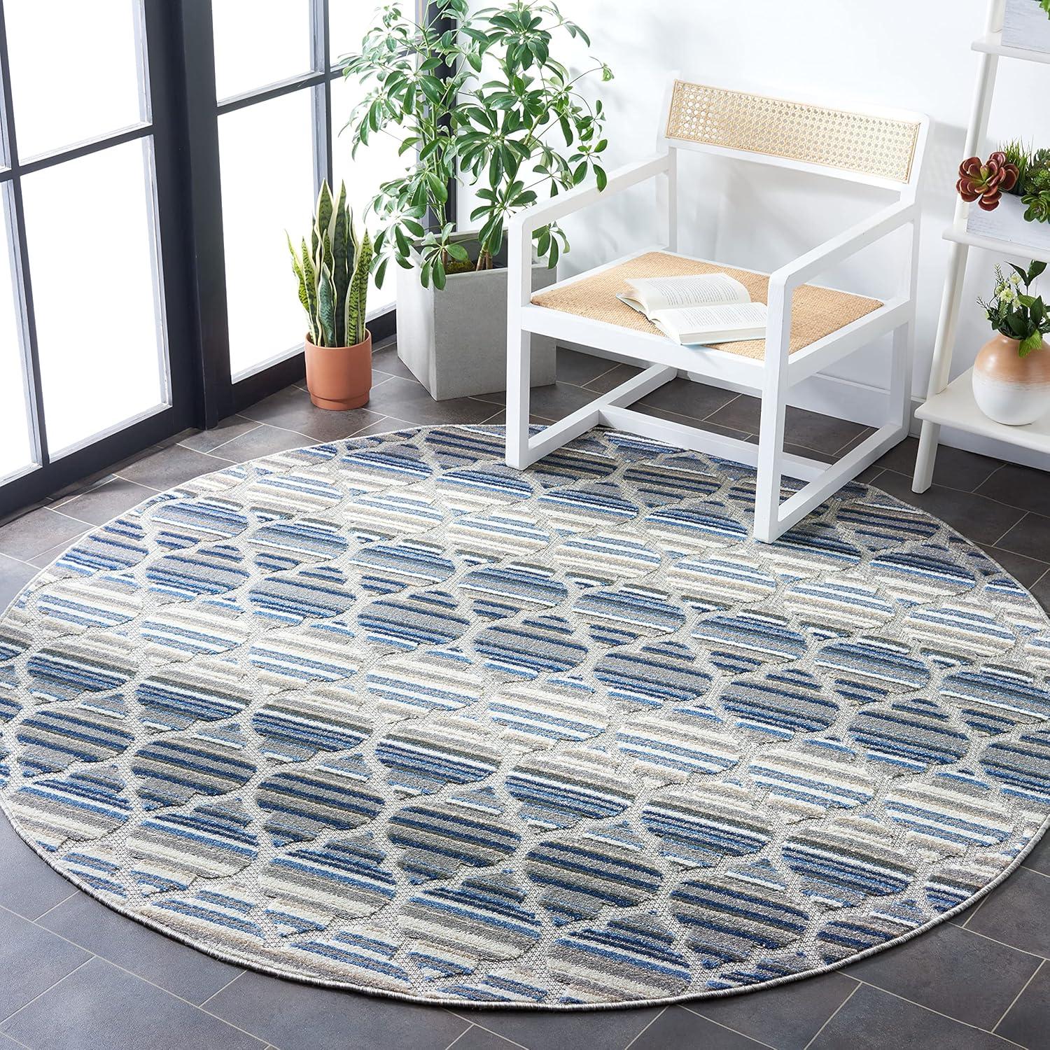 image:imageSAFAVIEH Washable Rug Outdoor Cabana Collection 8 x 10 Grey amp Ivory NonShedding amp Easy to Clean Ideal for Patio Backyard Mudroom CBN333FBlueGrey