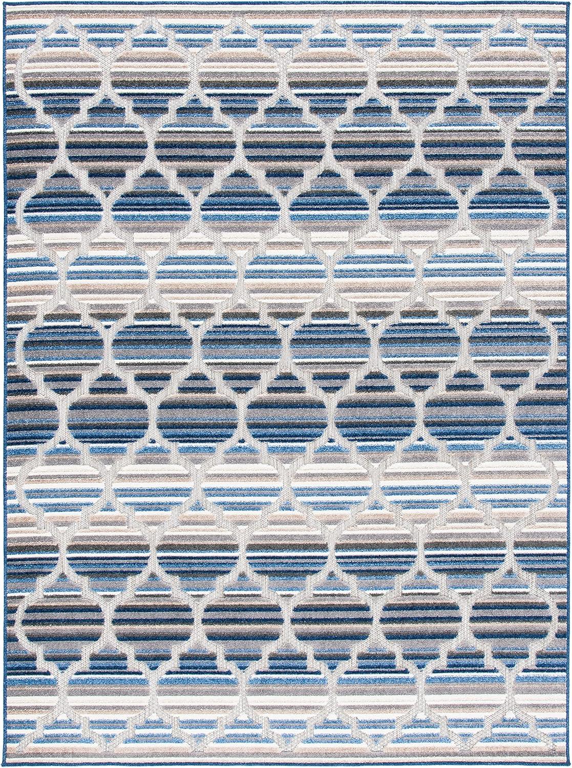 image:imageSAFAVIEH Washable Rug Outdoor Cabana Collection 8 x 10 Grey amp Ivory NonShedding amp Easy to Clean Ideal for Patio Backyard Mudroom CBN333FBlueGrey