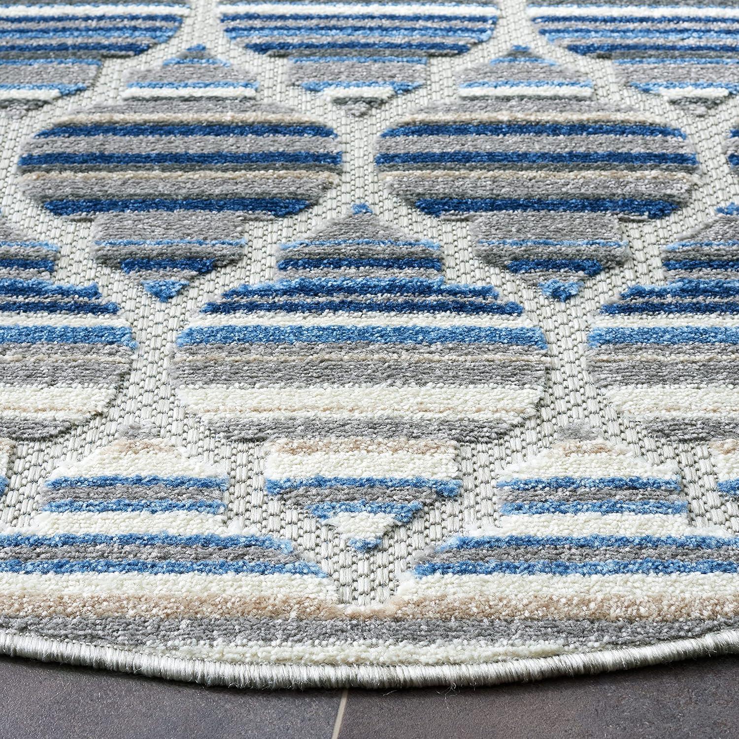 image:imageSAFAVIEH Washable Rug Outdoor Cabana Collection 8 x 10 Grey amp Ivory NonShedding amp Easy to Clean Ideal for Patio Backyard Mudroom CBN333FBlueGrey