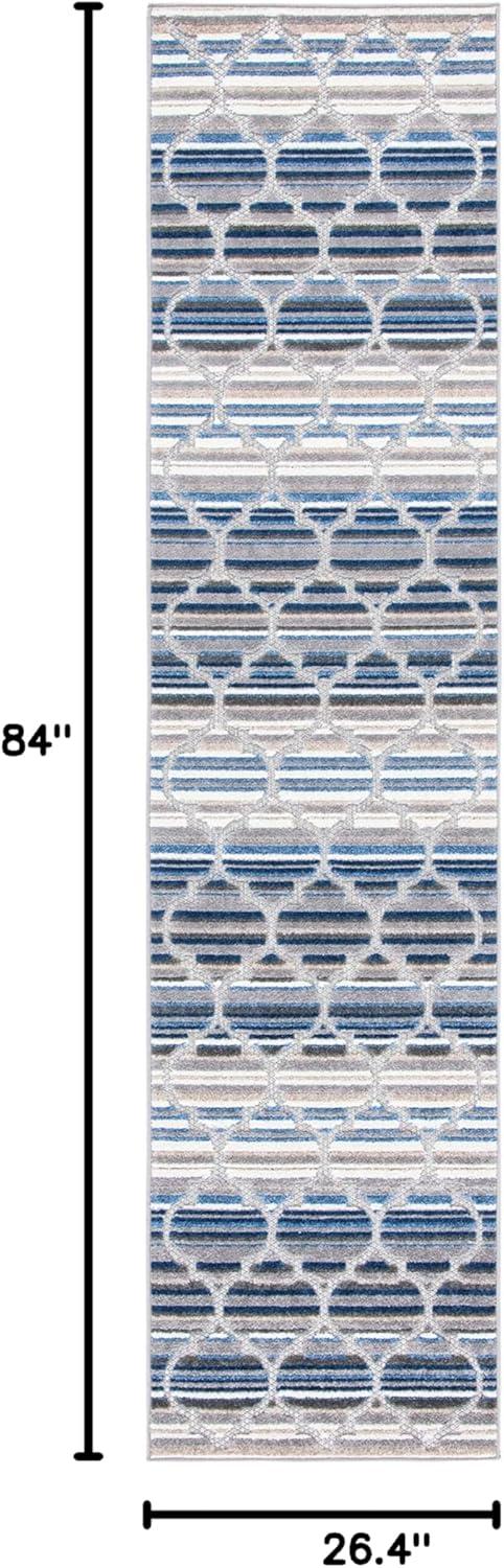 image:imageSAFAVIEH Washable Rug Outdoor Cabana Collection 8 x 10 Grey amp Ivory NonShedding amp Easy to Clean Ideal for Patio Backyard Mudroom CBN333FBlueGrey