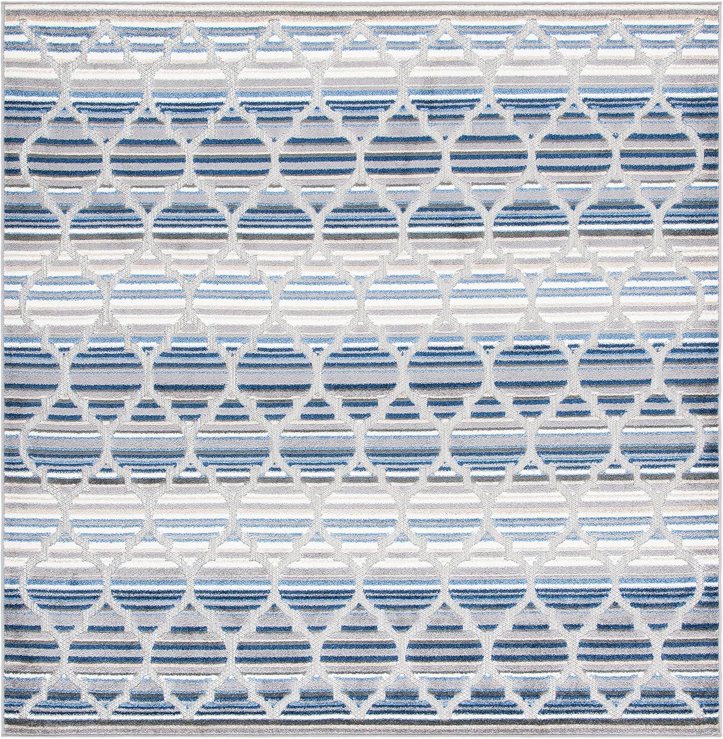 image:imageSAFAVIEH Washable Rug Outdoor Cabana Collection 8 x 10 Grey amp Ivory NonShedding amp Easy to Clean Ideal for Patio Backyard Mudroom CBN333FBlueGrey