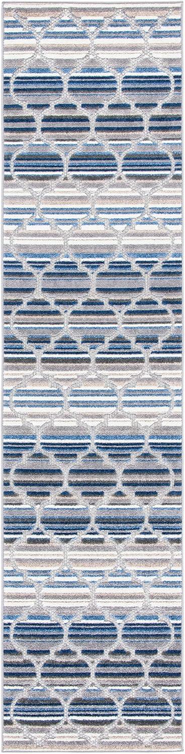 image:imageSAFAVIEH Washable Rug Outdoor Cabana Collection 8 x 10 Grey amp Ivory NonShedding amp Easy to Clean Ideal for Patio Backyard Mudroom CBN333FBlueGrey