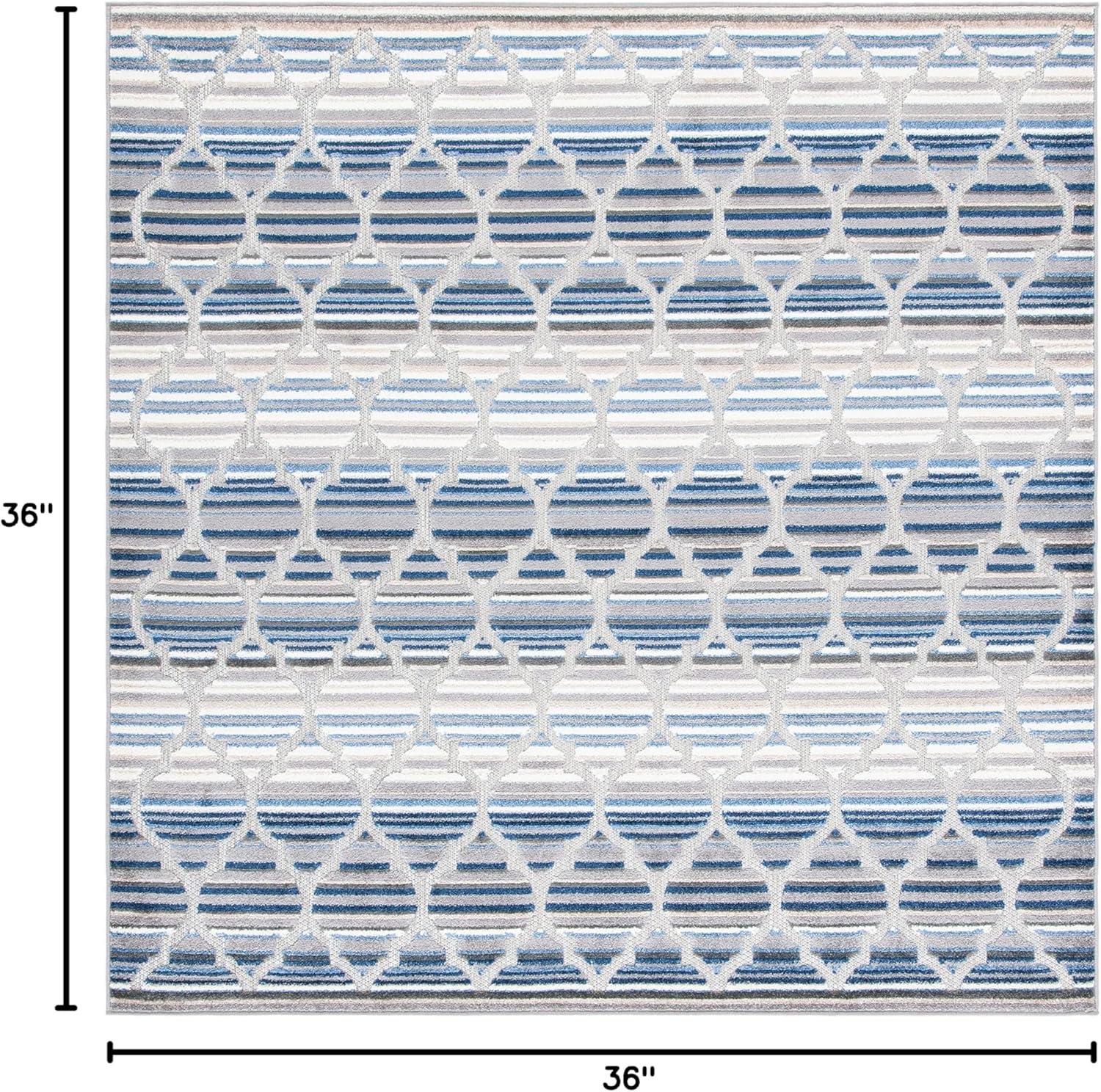 image:imageSAFAVIEH Washable Rug Outdoor Cabana Collection 8 x 10 Grey amp Ivory NonShedding amp Easy to Clean Ideal for Patio Backyard Mudroom CBN333FBlueGrey