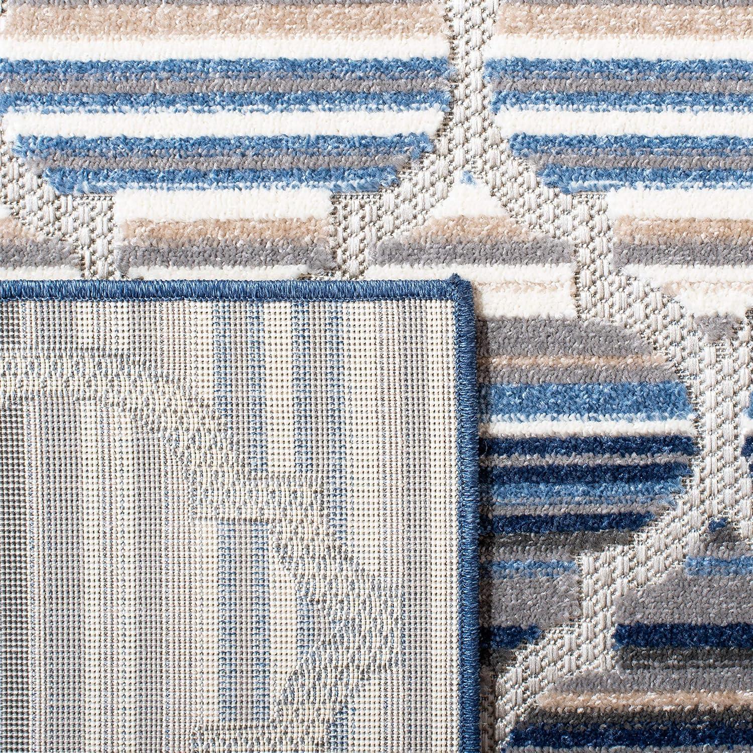 image:imageSAFAVIEH Washable Rug Outdoor Cabana Collection 8 x 10 Grey amp Ivory NonShedding amp Easy to Clean Ideal for Patio Backyard Mudroom CBN333FBlueGrey