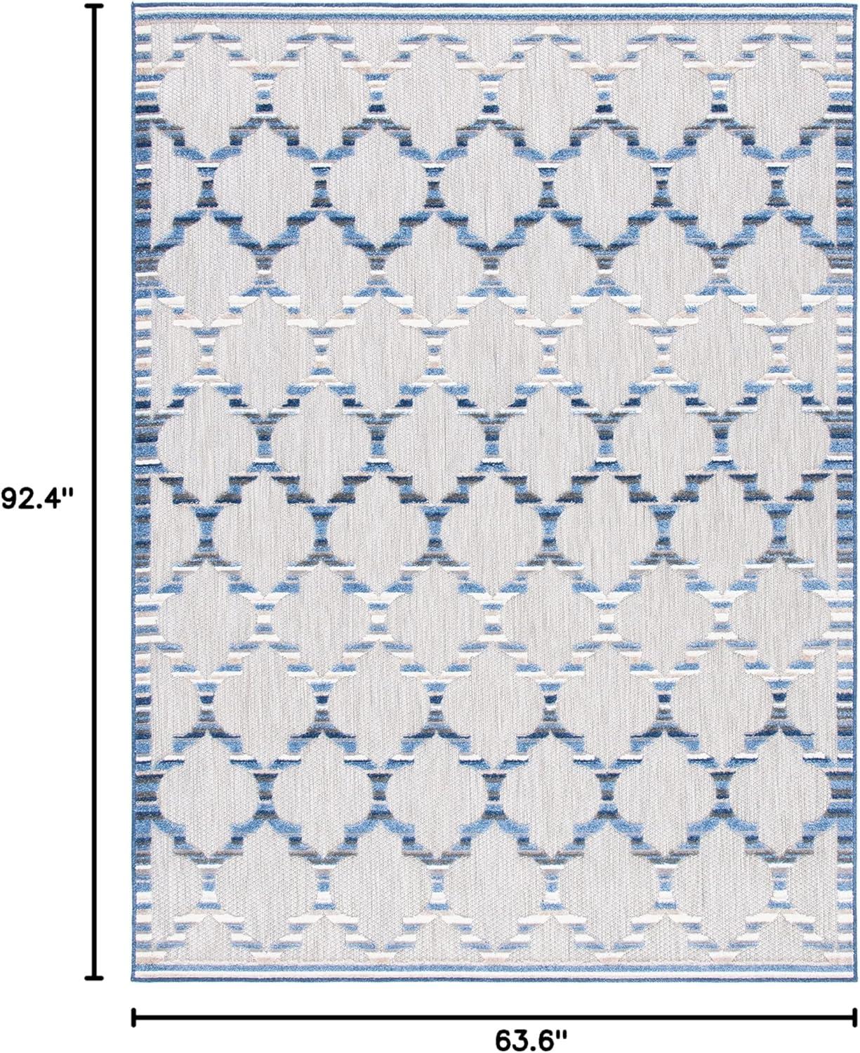 image:imageSAFAVIEH Washable Rug Outdoor Cabana Collection 8 x 10 Grey amp Ivory NonShedding amp Easy to Clean Ideal for Patio Backyard Mudroom CBN333FGreyBlue