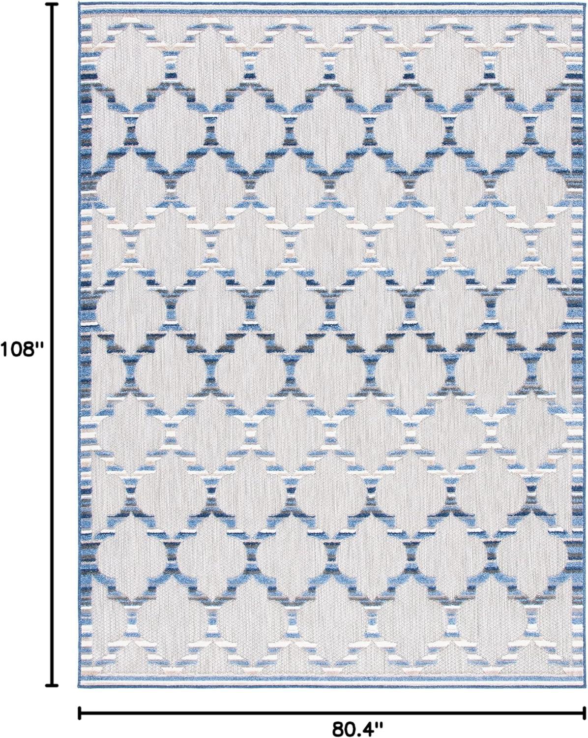 image:imageSAFAVIEH Washable Rug Outdoor Cabana Collection 8 x 10 Grey amp Ivory NonShedding amp Easy to Clean Ideal for Patio Backyard Mudroom CBN333FGreyBlue