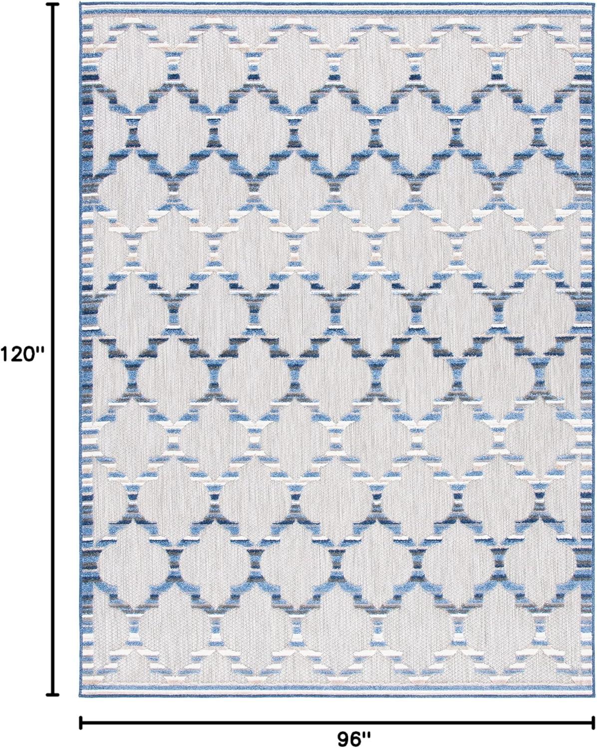 image:imageSAFAVIEH Washable Rug Outdoor Cabana Collection 8 x 10 Grey amp Ivory NonShedding amp Easy to Clean Ideal for Patio Backyard Mudroom CBN333FGreyBlue
